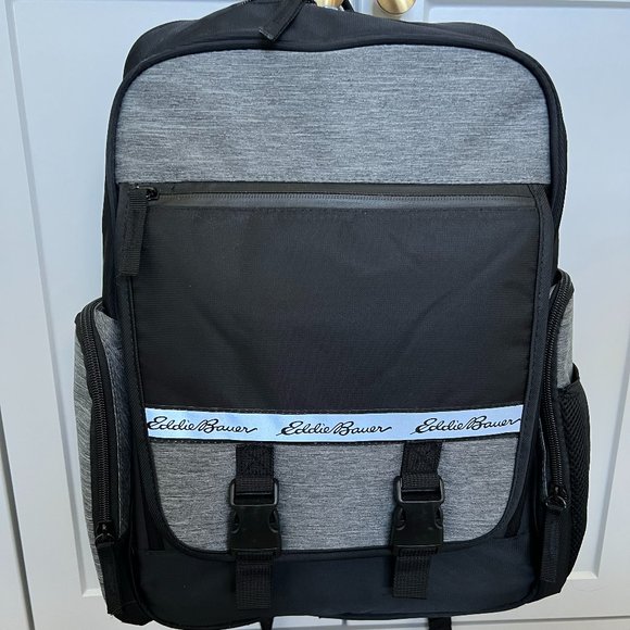 Eddie Bauer Atlas Sport Back Pack Diaper Bag in Black/Gray - Picture 2 of 7